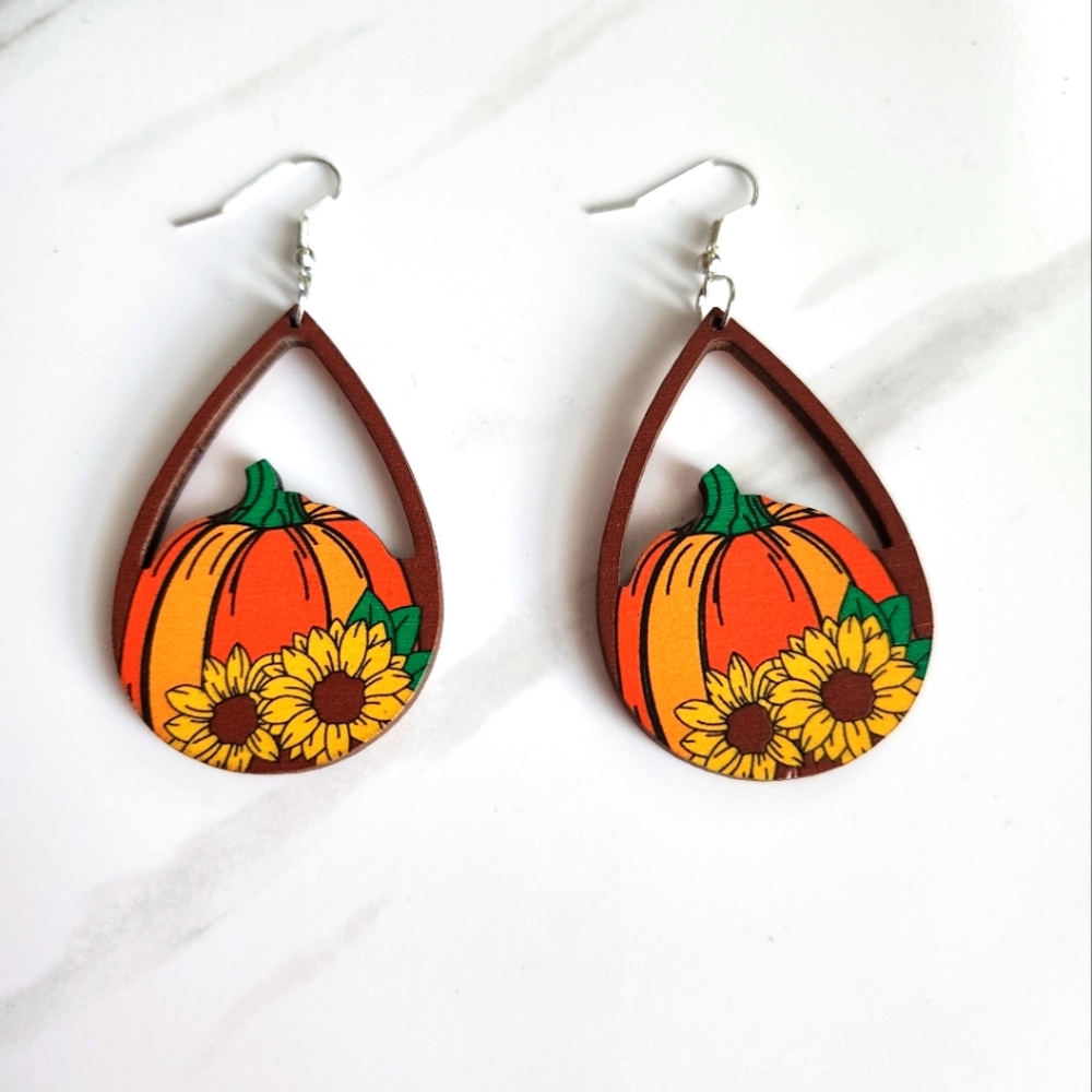Fall/Thanksgiving Wooden Earrings